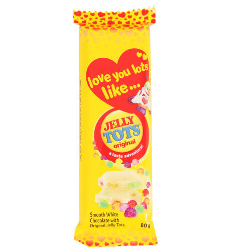 Beacon Jelly Tots White Chocolate Slab